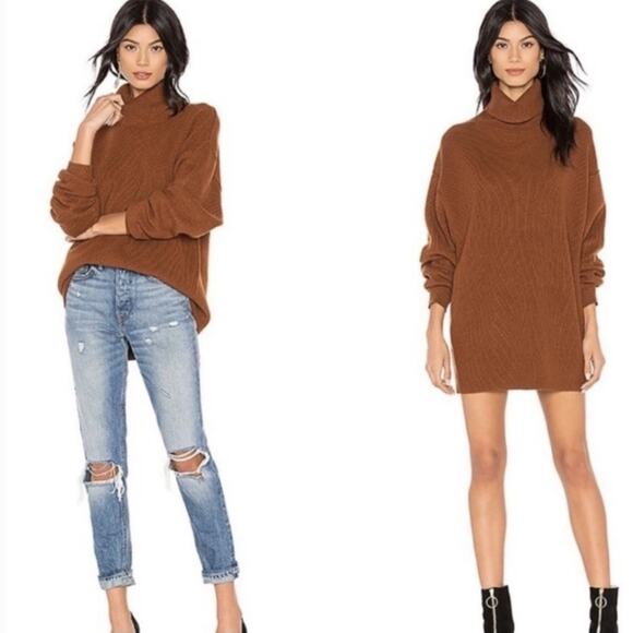 Free People Sweaters - Free People Softly Structured Tunic Sweater Terracotta Size Small